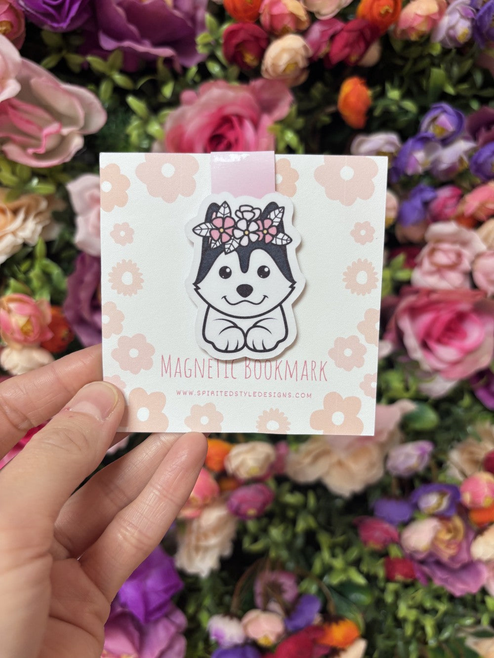 Floral Husky Pink Bookmark|2539