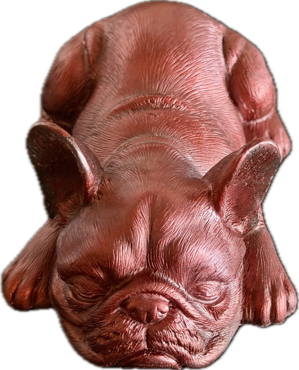 Resin French Bulldog Laying Down, Metallic Red|3150