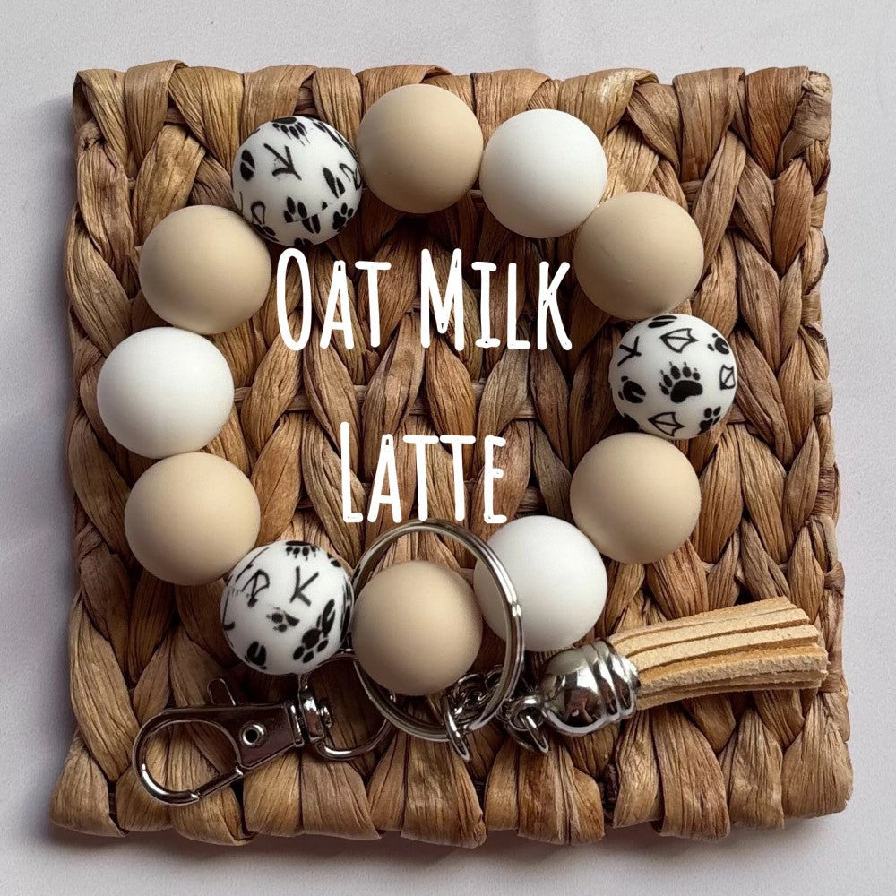 Oat Milk Latte Wristlet Keychain|2462