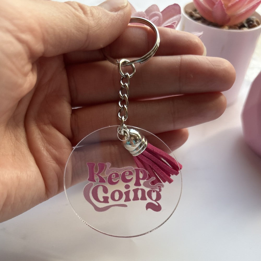 Keep Going Keychain Pink|2603