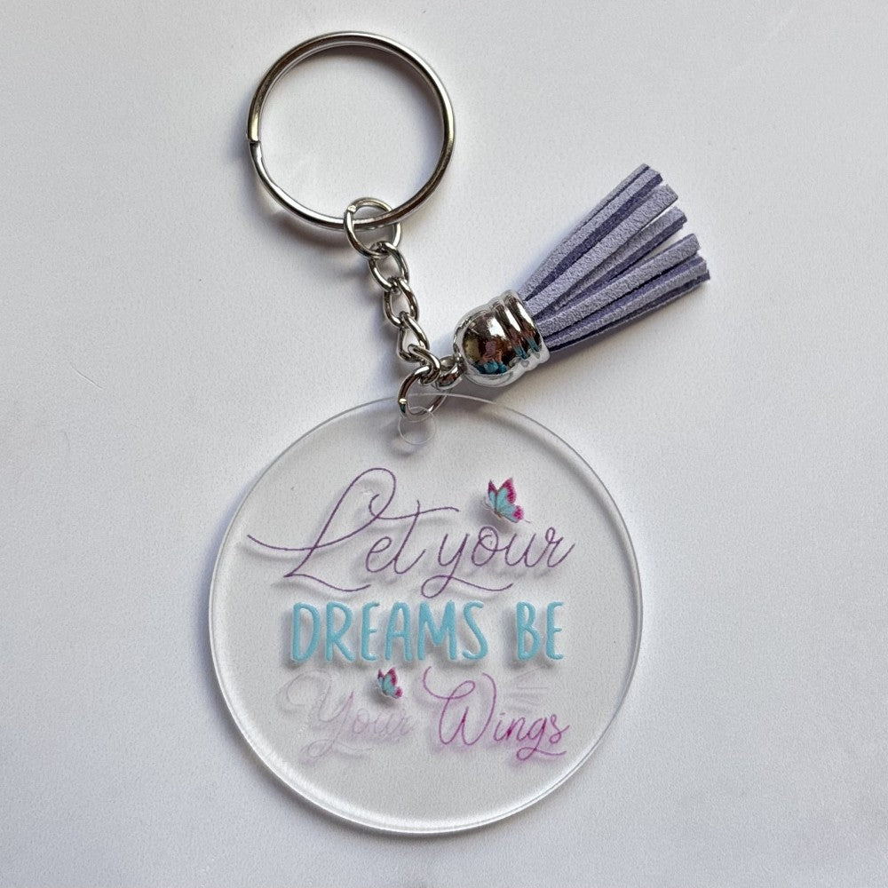 Let Your Dreams Be Your Wings Keychain Light Purple|2616