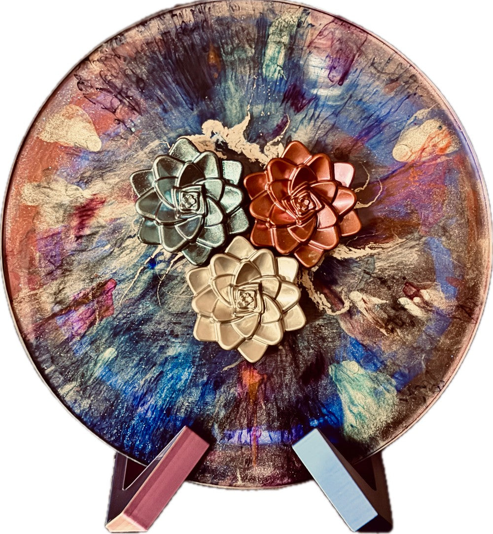 Resin Decorative Tray with Stand|3027