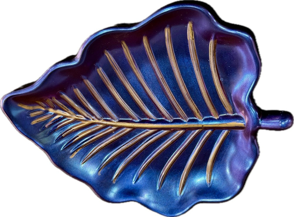 Resin Palm Leaf Tray Purple|3067