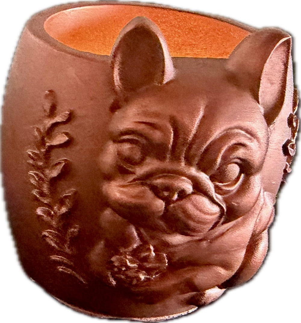 Resin French Bulldog Planter/Pen Holder, Bronze|3141