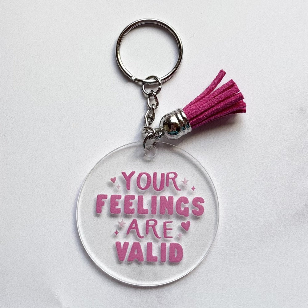 Your Feelings Are Valid Keychain Dark Pink|2623
