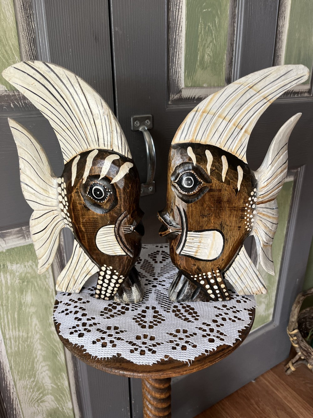 Vtg-Handcarved/painted FishFolkArt|2518