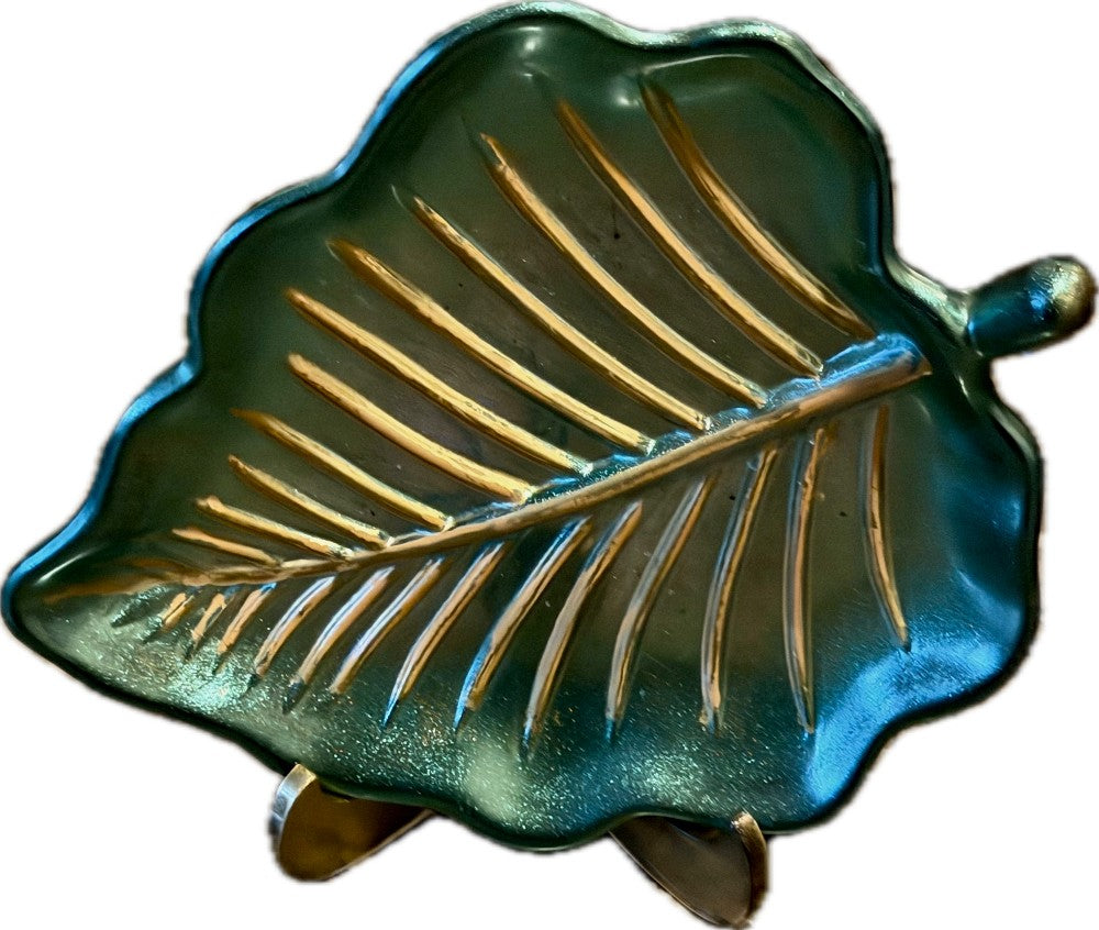 Resin Palm Leaf Tray Green|3115