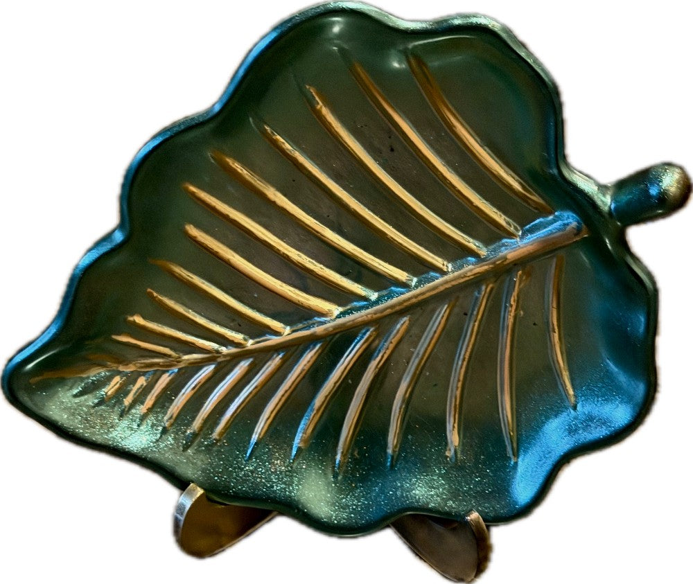 Resin Palm Leaf Tray Green|3114