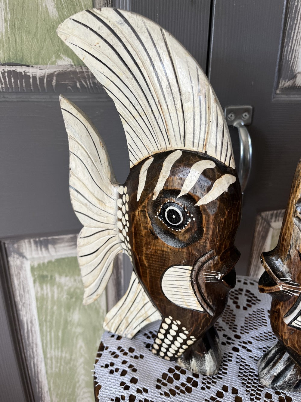 Vtg-Handcarved/painted FishFolkArt|2517