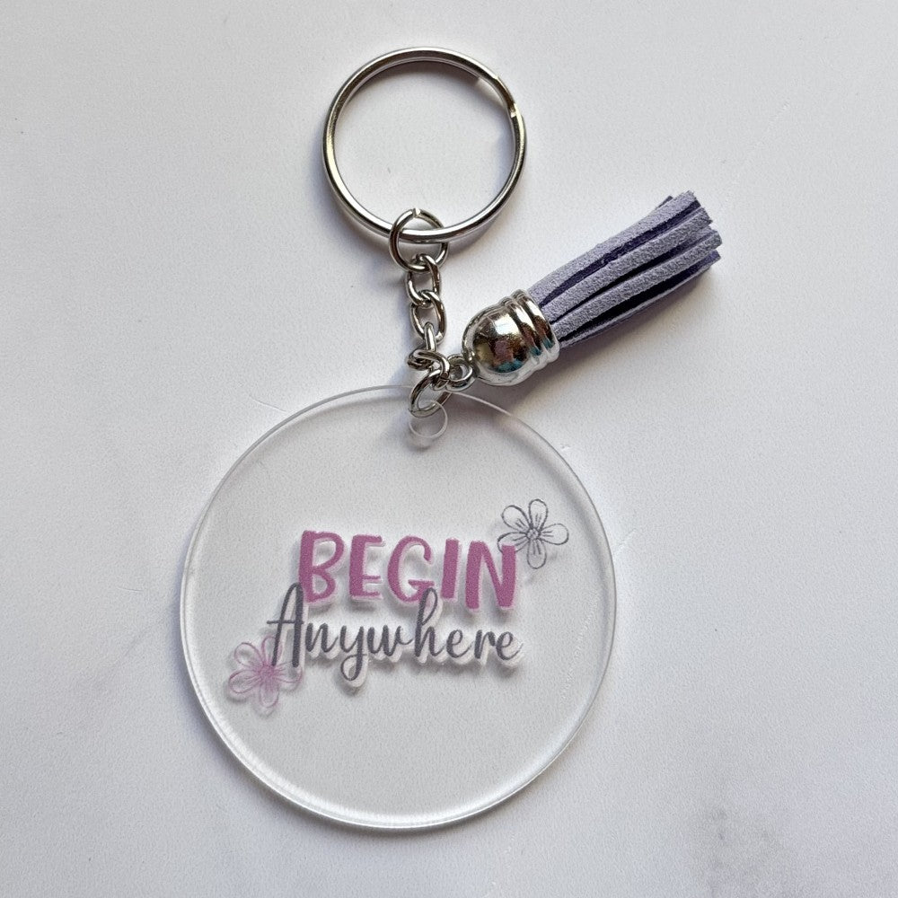 Begin Anywhere Keychain Light Purple|2618