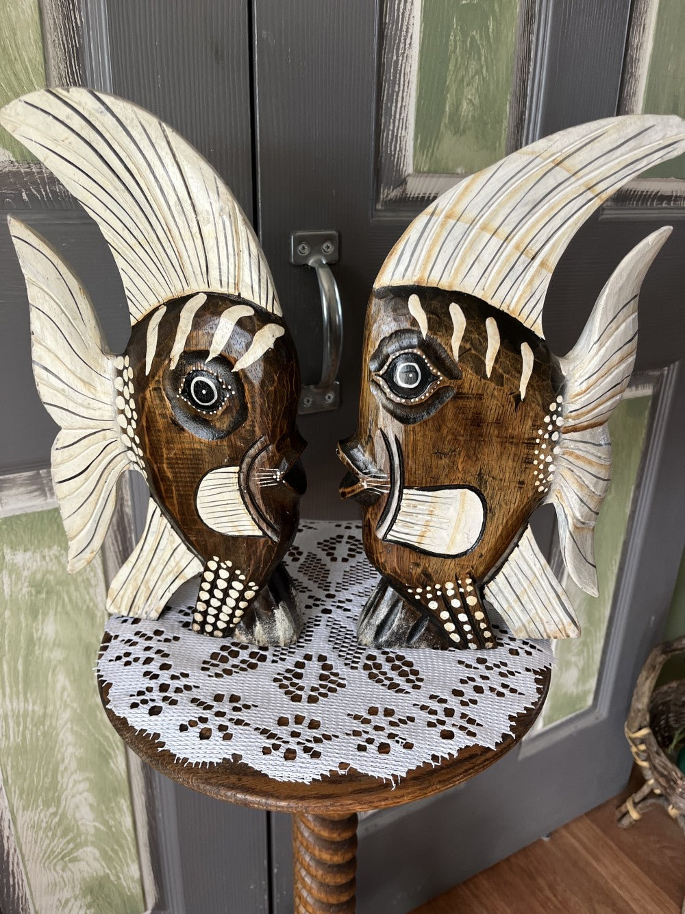 Vtg-Handcarved/painted FishFolkArt|2515