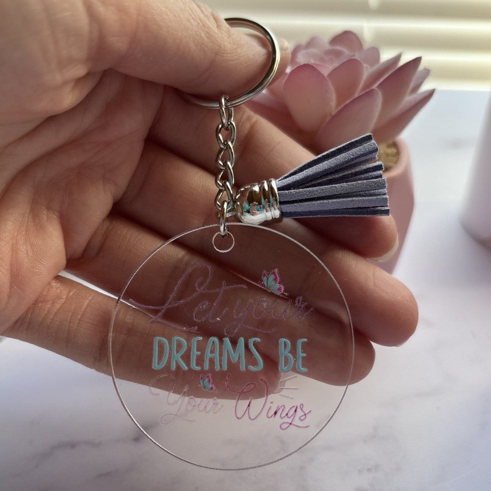 Let Your Dreams Be Your Wings Keychain Light Purple|2617