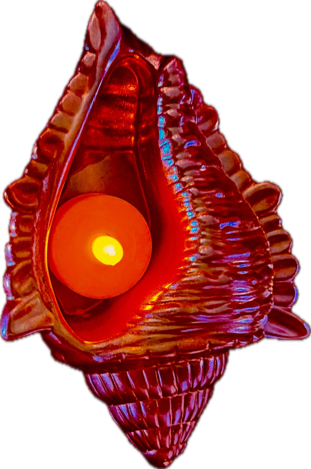 Resin Shell Planter Red Chrome|3059