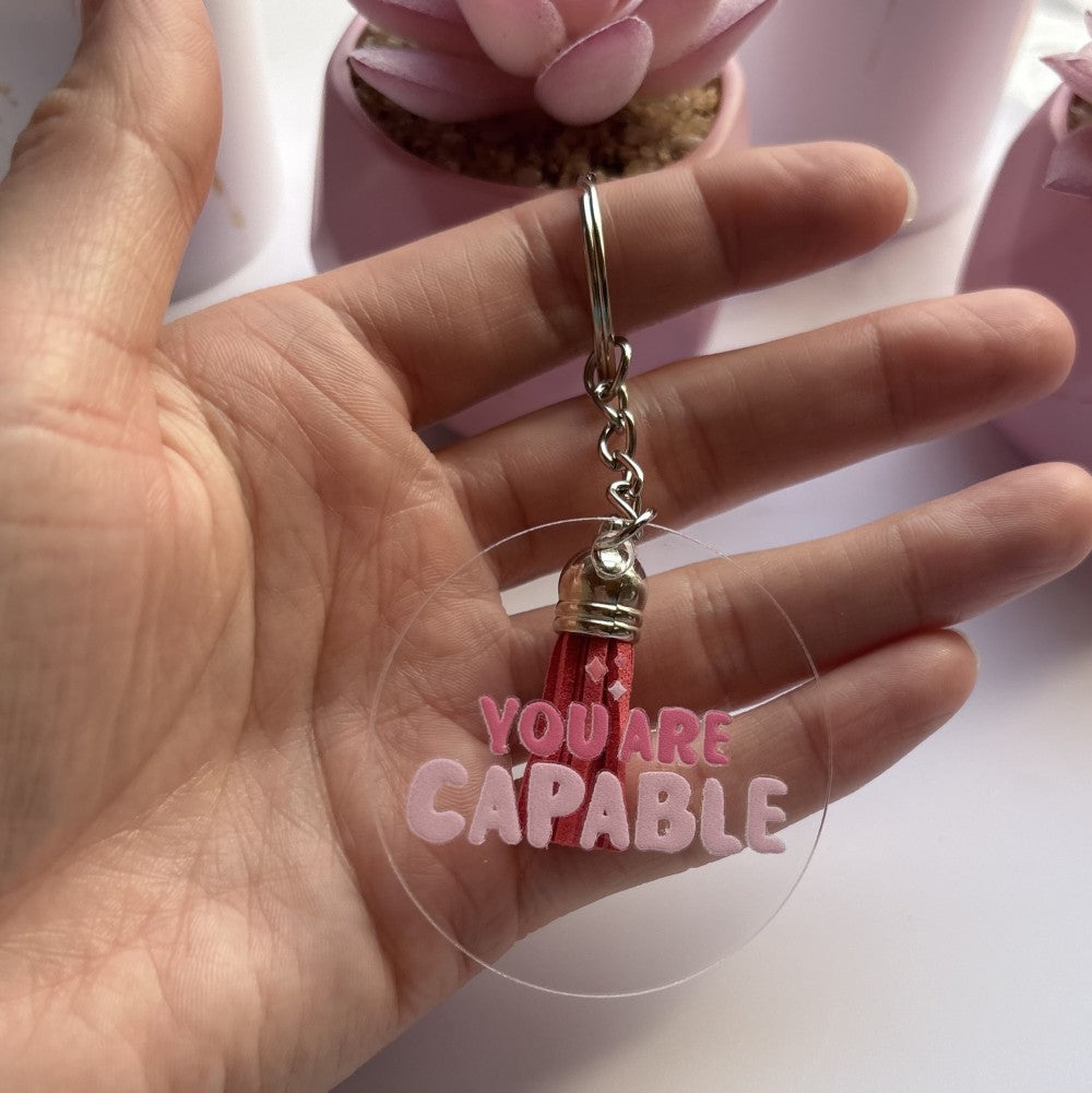 You Are Capable Keychain Coral|2609