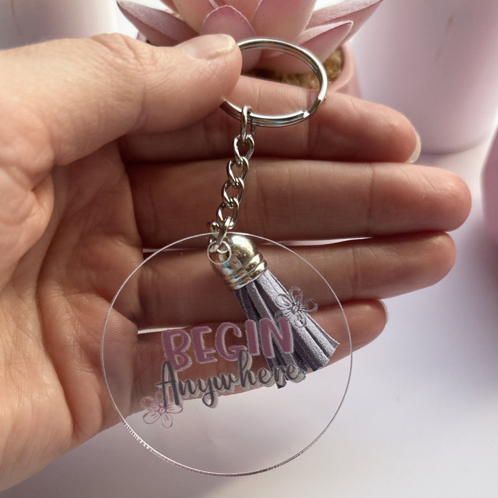 Begin Anywhere Keychain Light Purple|2619